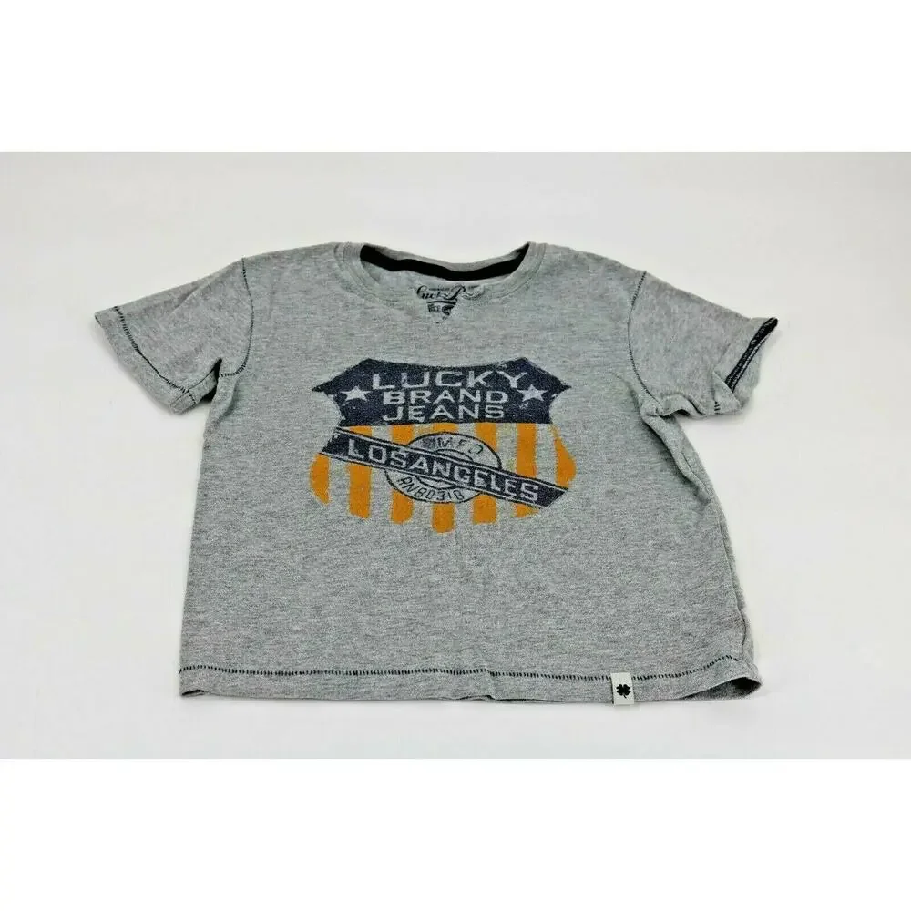 Gymboree Lucky Brand Boys Gray T-shirt Bundle Long Sleeve Casual Sz 4T